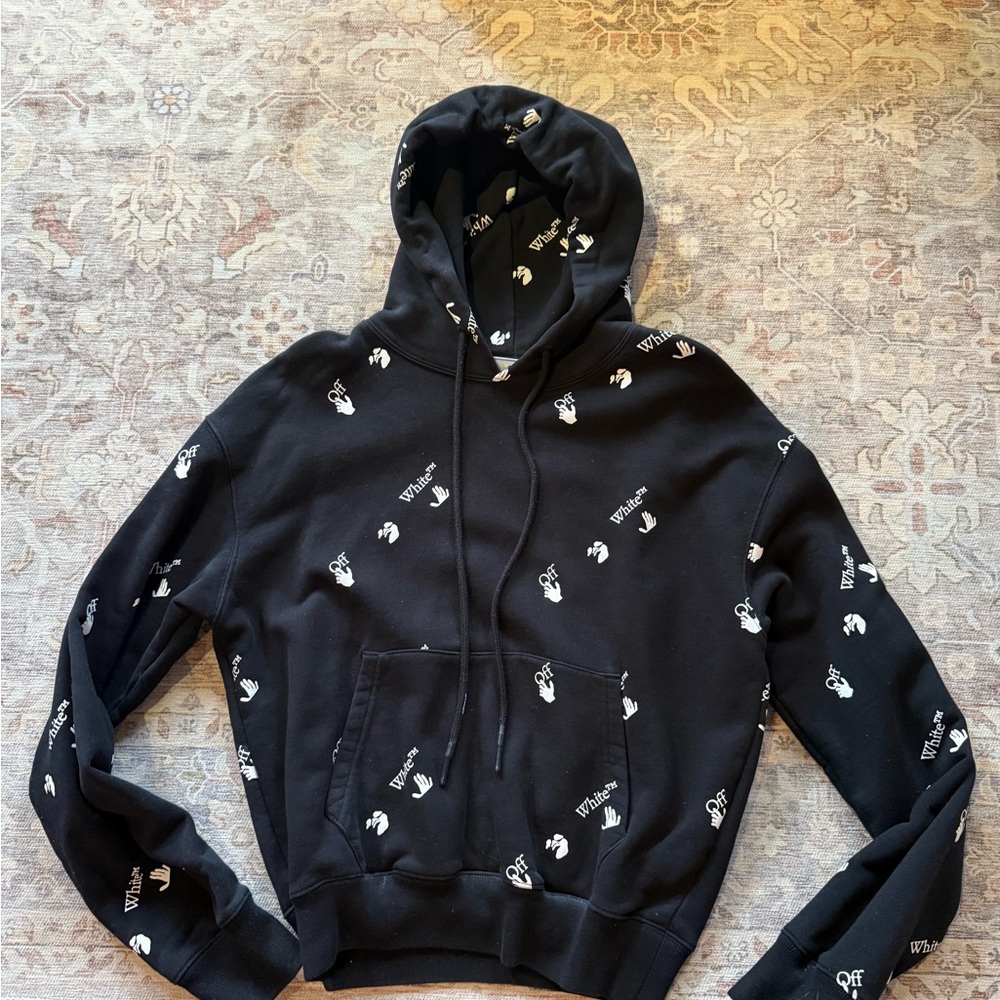 Off-White Black Hoodie with White Accents